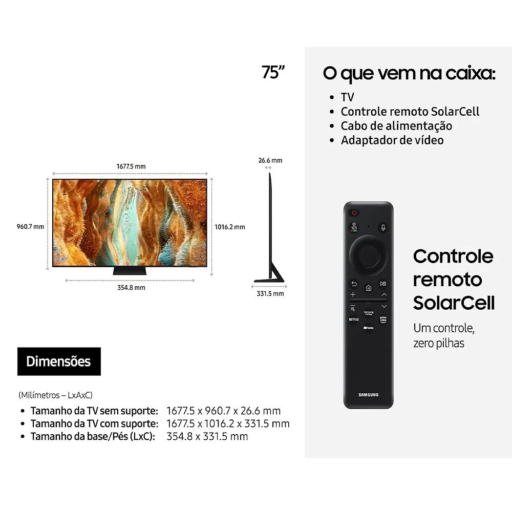 Smart TV 75 Polegadas Samsung Neo QLED 4K - QN70F 2025