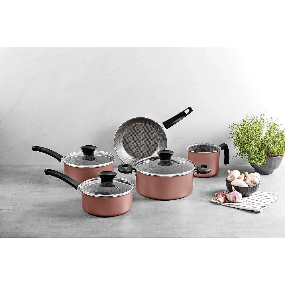 Jogo De Panelas 5 Peças Michigan Antiaderente Tramontina Rosé