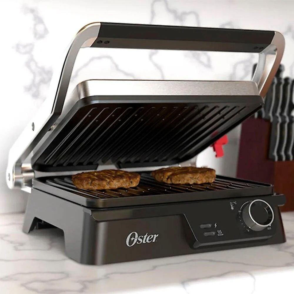 Grill Elétrico Oster Multiuso 2 em 1 OGRL610, Inox - 220 Volts Grill Elétrico Oster Multiuso Inox OGRL610 - 220 Volts
