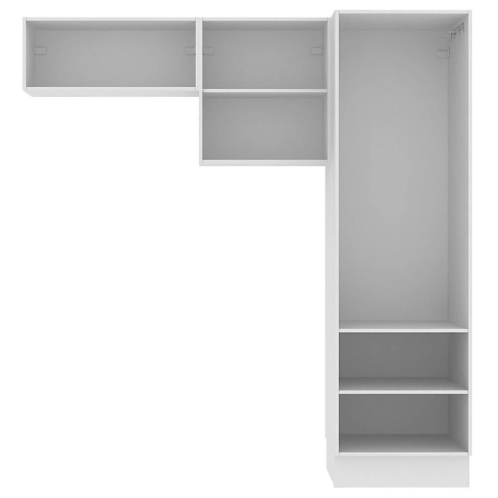 Kit Área De Serviço Madesa Acordes 100% MDF com 2 Armários e Torre - Portas Branco Brilhante Branco
