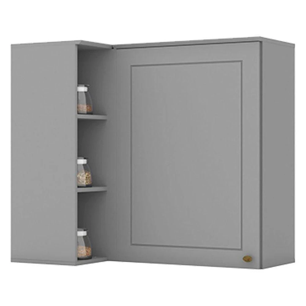 Armário Aéreo Canto Reto 1 Porta Americana Cinza – Henn