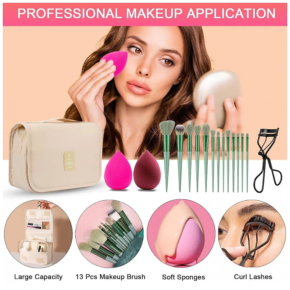 SHELAKIN Kit Completo de Maquiagem All in One para Mulheres - Profissional, Viagem, com Paletas, Batons, Pincéis e Máscara