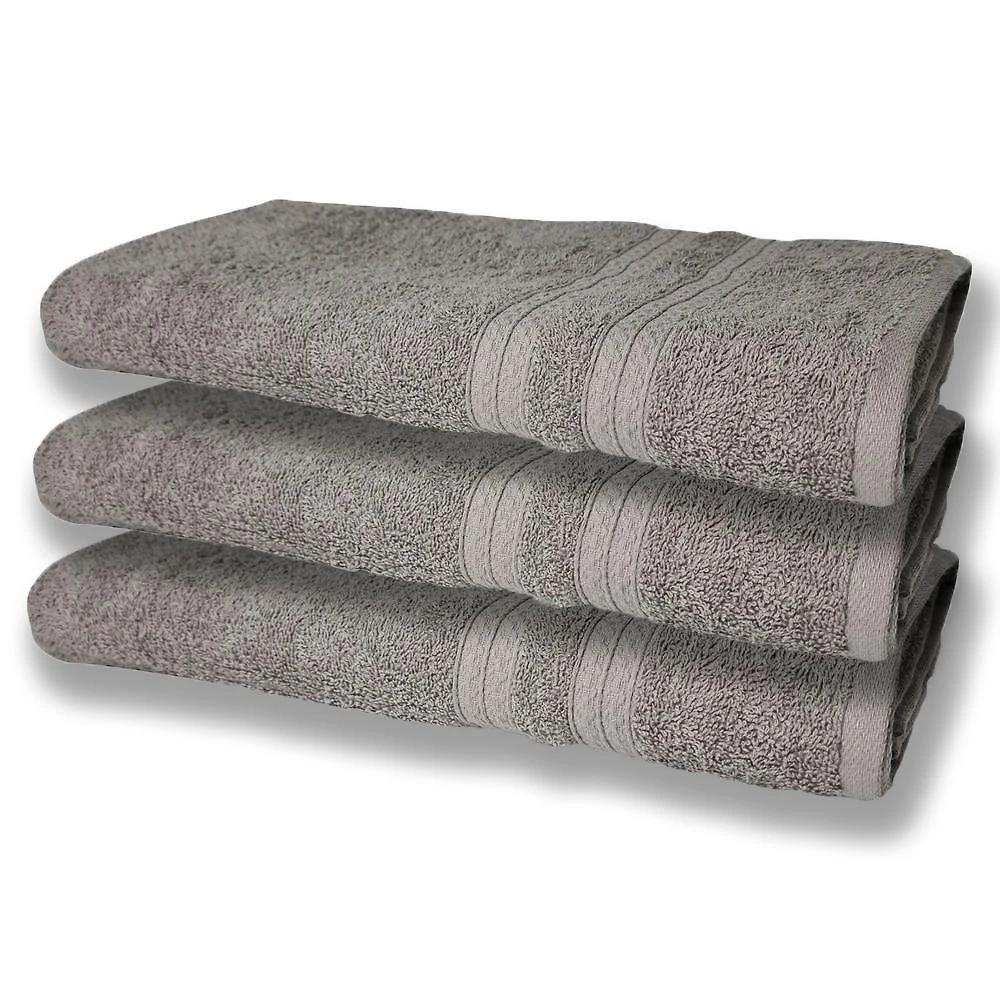 3 Toalhas Super Felpudas Grande E Grossa Algodão 80x150 Itália Soft Beka Cinza