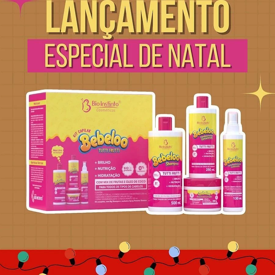 Miniatura Kit Capilar Bebeloo Tutti Frutti Frutas E Óleo De Coco