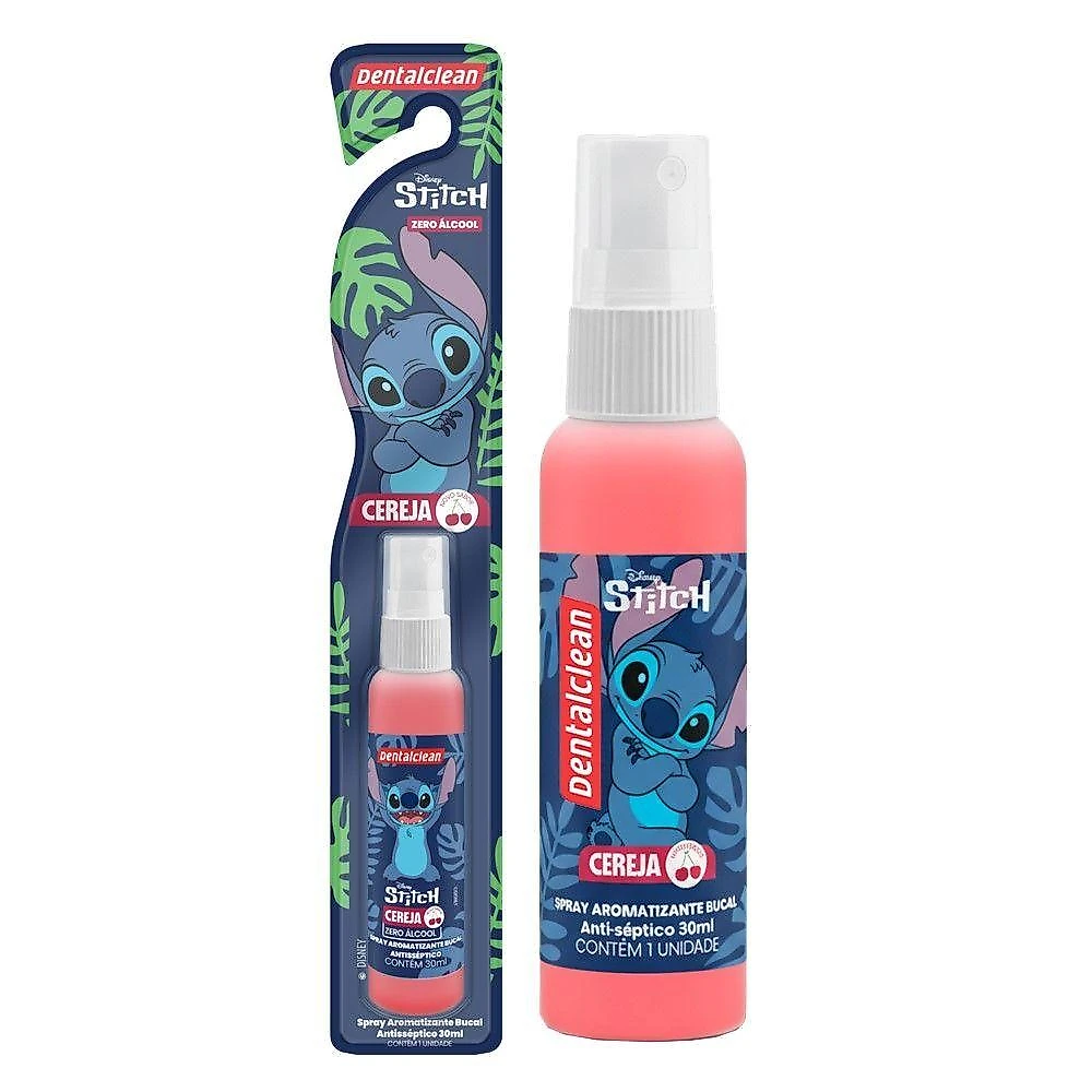 Kit 2 Spray Bucal Dentalclean Stitch Antisséptico Cereja 30ML