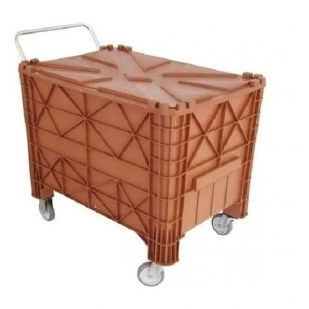 Carrinho para Coleta de Lixo Caixa Completa Lixo Carga 370 l para Resíduos 370 l Branco