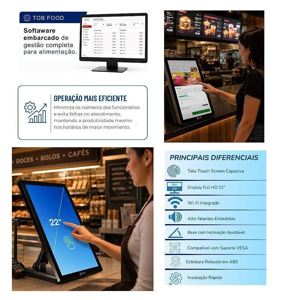 Computador All In One Touch TOB Intel Celeron N5095 8GB SSD 120GB Linux Tob