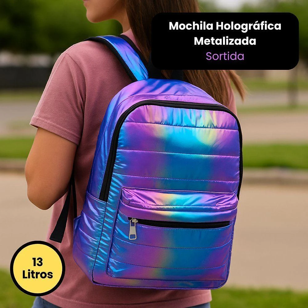 Mochila First Bikes Mochila Holográfica Metalizada Poliéster Único Iridescente