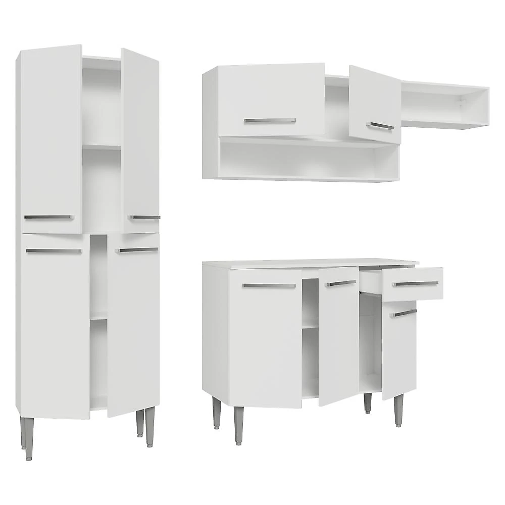Armário de Cozinha Completa 229cm Emilly Madesa 016 Branco