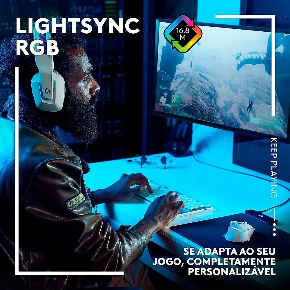 Mouse Gamer Sem Fio Logitech G502 X Plus, RGB, 25600 DPI, 13 Botões, Switch, Branco - 910-006170