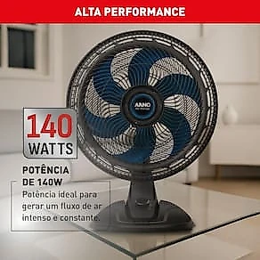 Ventilador de Mesa Arno Air Force VA46 40cm 140W 6 Pás 3 Velocidades Preto 110V