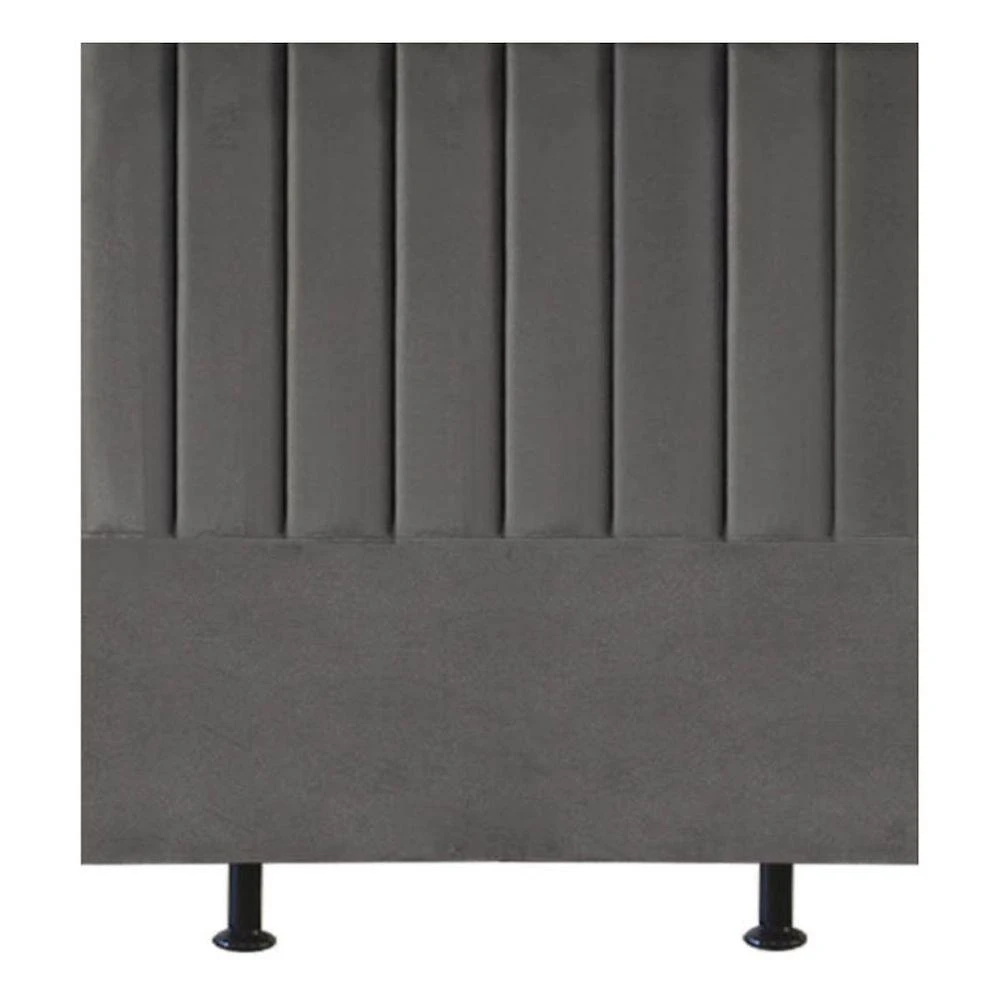Cabeceira Estofada De Cama Casal Box 140 Cm Mavie Corino Cor:cinza