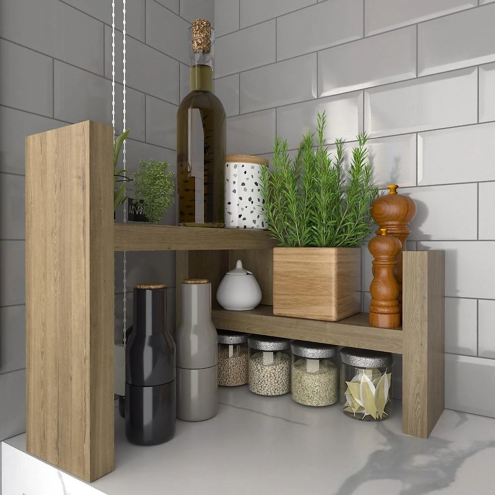 Organizador / Porta Temperos para Cozinha Carvalho Mel