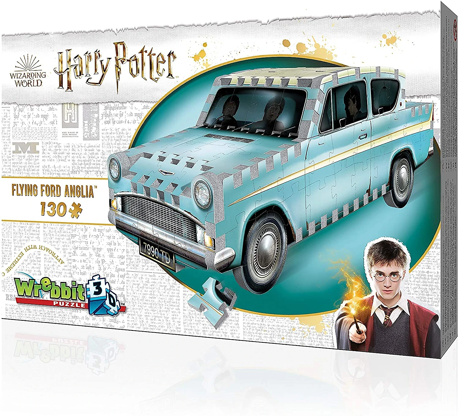 WREBBIT Quebra Cabeças 3D Harry Potter Flying Ford Anglia para Crianças e Adultos 130 Peças