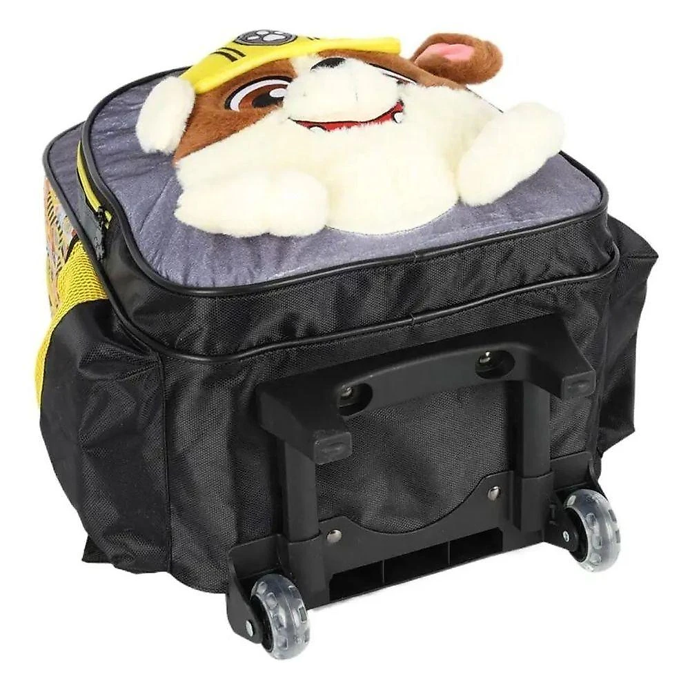 Mochila de Rodinhas Luxcel Patrulha Canina Rubble Pelucia Amarelo Infantil