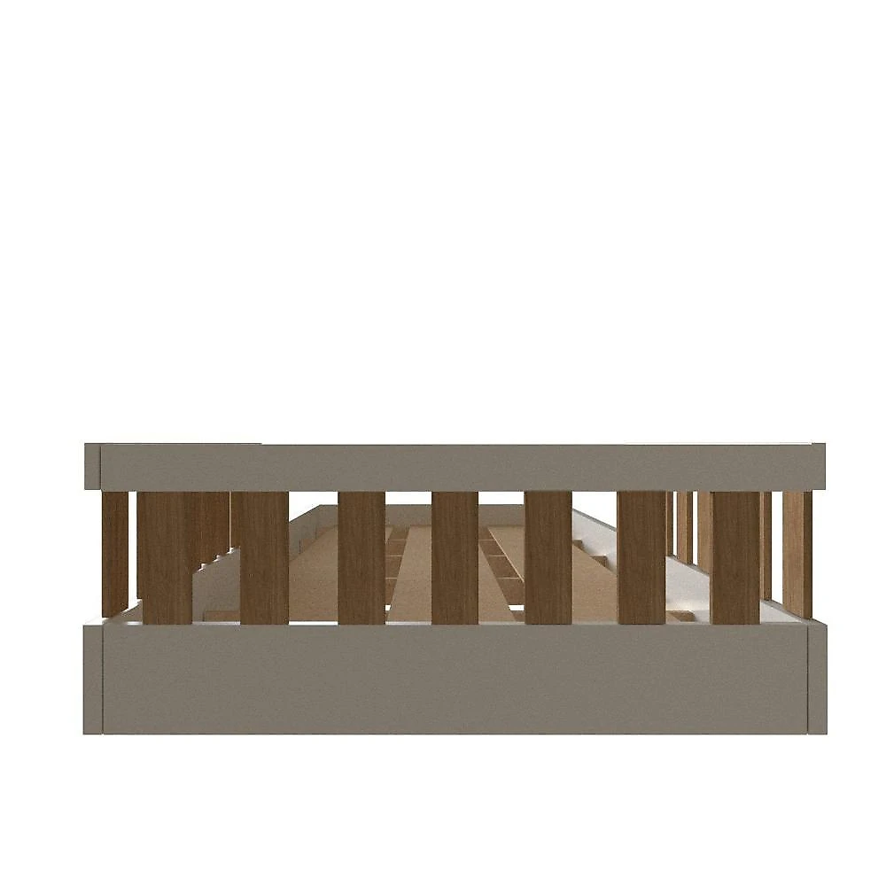 Cama Infantil Montessoriana Solteiro Ayla Branco/Carvalho Mel