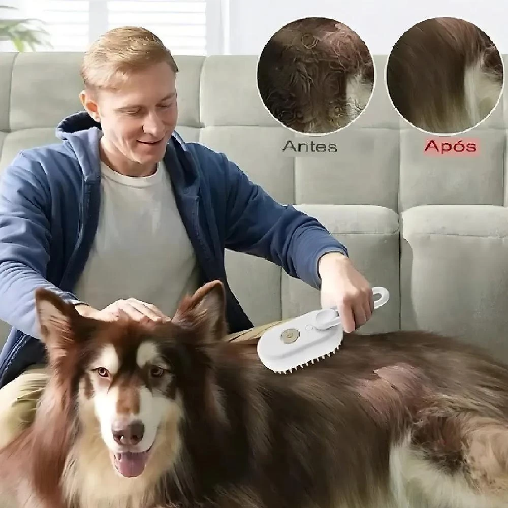 Escova a Vapor Yeet para Pets e Roupas Removedora de Pelos Portátil Recarregável 1 Unidade