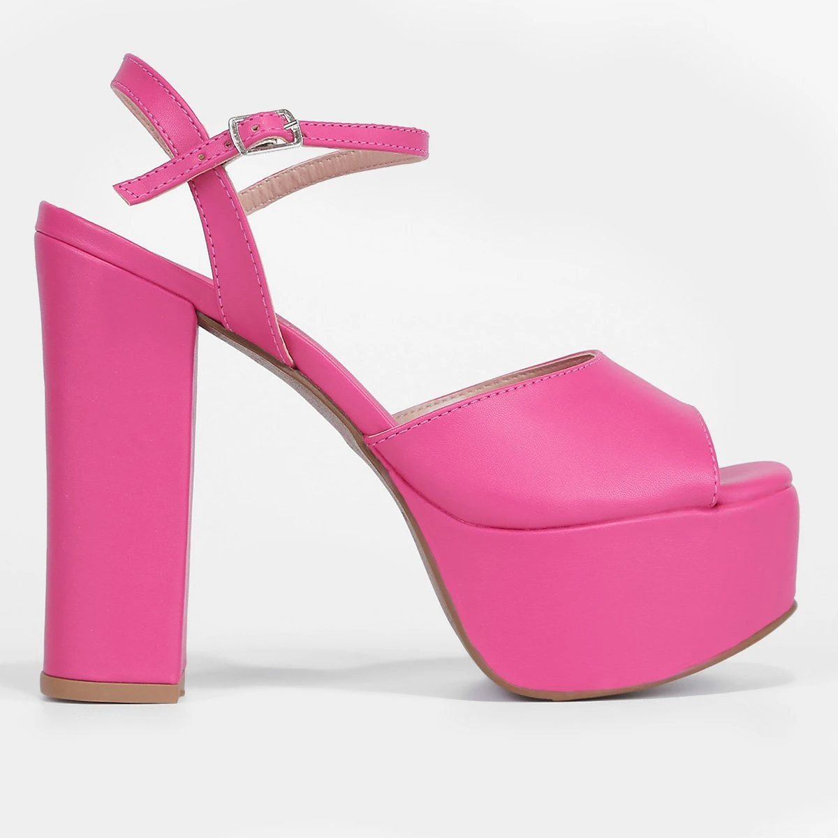 Sandália Shoestock Meia Pata Alta Bico Redondo Feminina