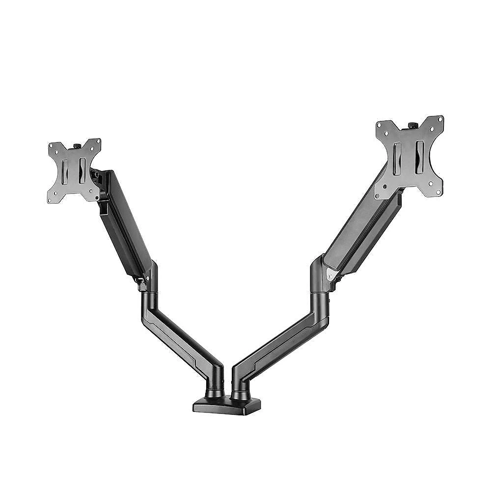 Suporte De Mesa Bluecase Ergo Flexy Para Dois Monitores, 12" a 32", Tri-Articulado, Pistão a Gás, Até 10+10kg, Vesa, Preto - BSMTG02-3BBX