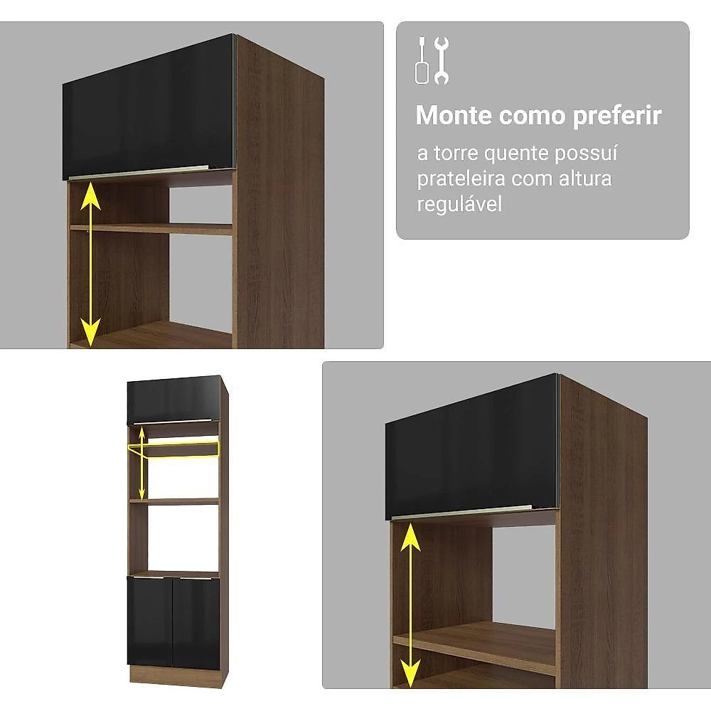 Cozinha Completa Lux 9 Portas 3 Gavetas MDP 270CM Madesa