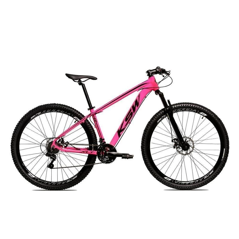 Bicicleta Aro 29 Ksw 27v Freio Hidráulico C-trava E K7 11-40 - Rosa-preto - 17" Rosa-preto