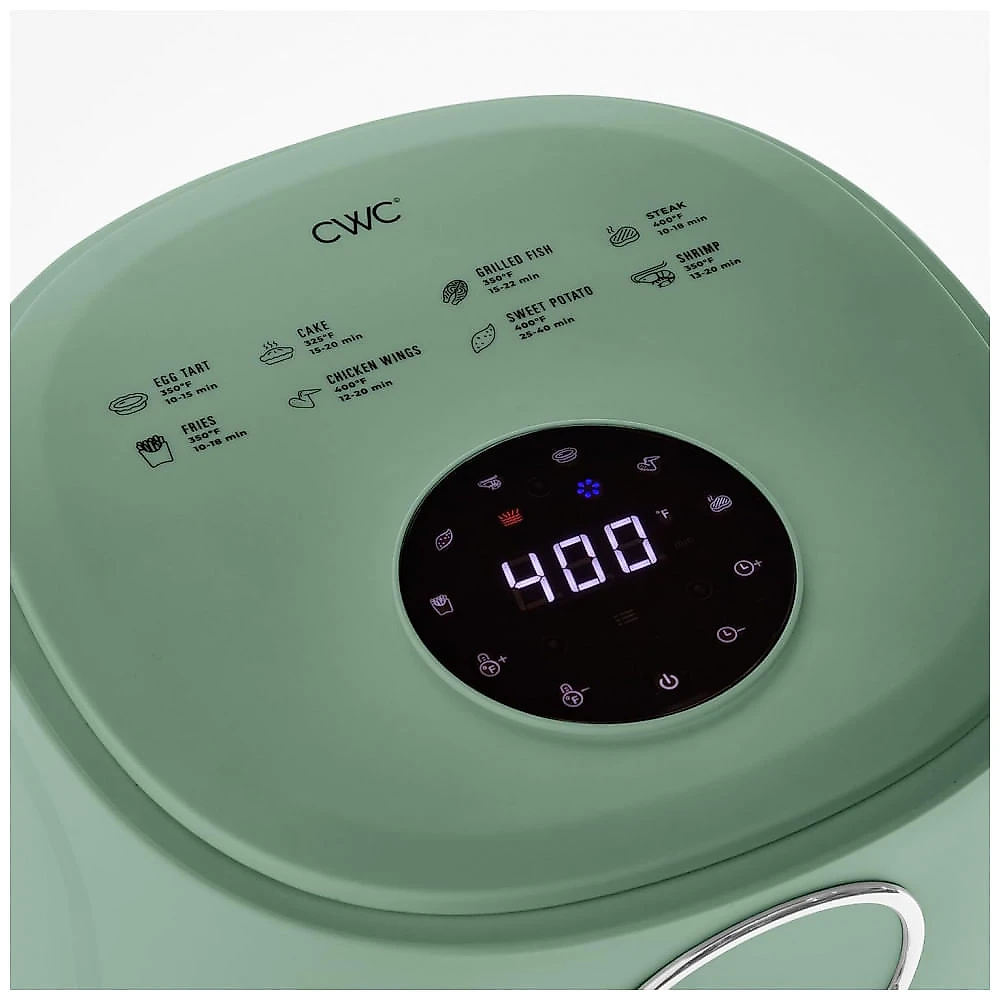 Fritadeira sem óleo Cook With Color 4 L verde escuro, cesto de vidro, 1200 W, 6 programas, timer 60 minutos, 110V