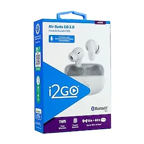 Fone de Ouvido i2GO Air Buds GO Bluetooth TWS ENC Bateria de 48h Branco