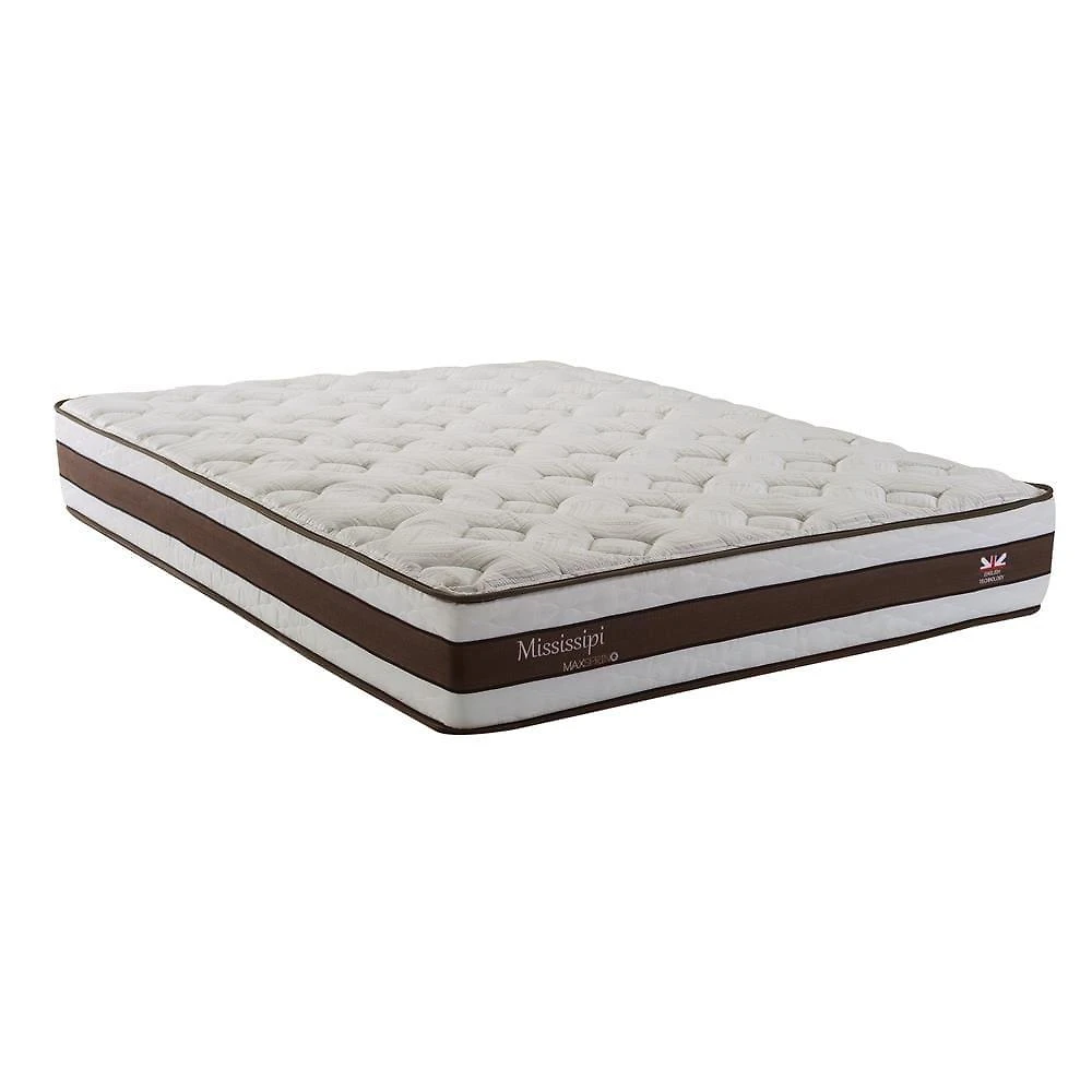 Colchão casal herval mississipi com pillow top e molas maxpring 25x138x188cm – marrom/branco