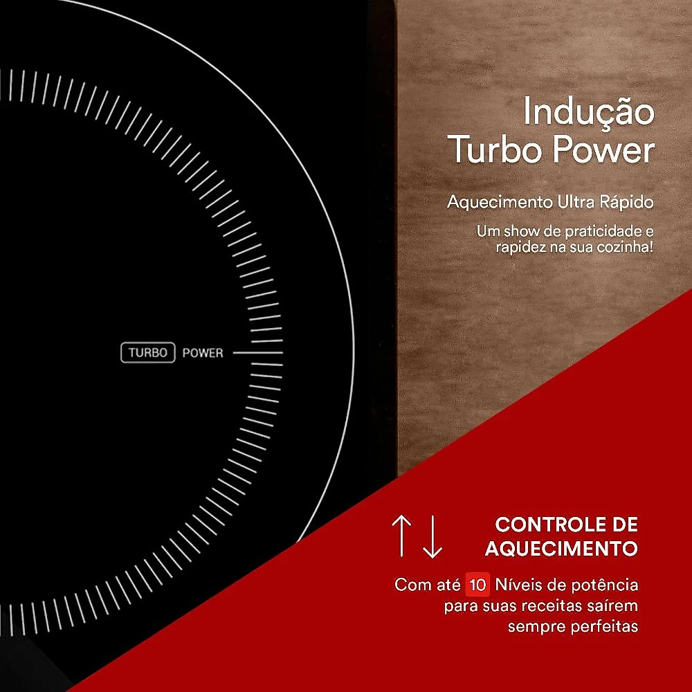 Cooktop de Indução Duas Bocas EOS ECI02EP 220V