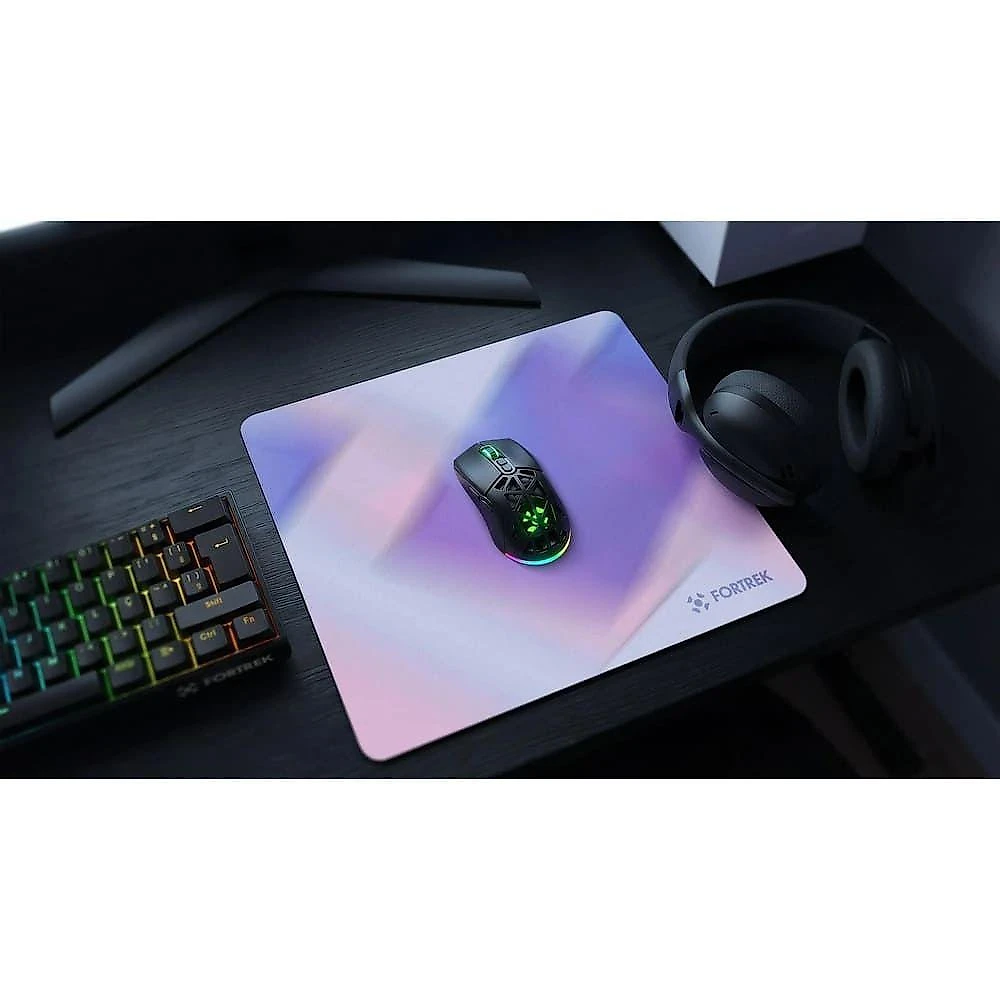 Mousepad Gamer Fortrek Quickglass Pro com Superficie em Fibra de Vidro Speed Branco