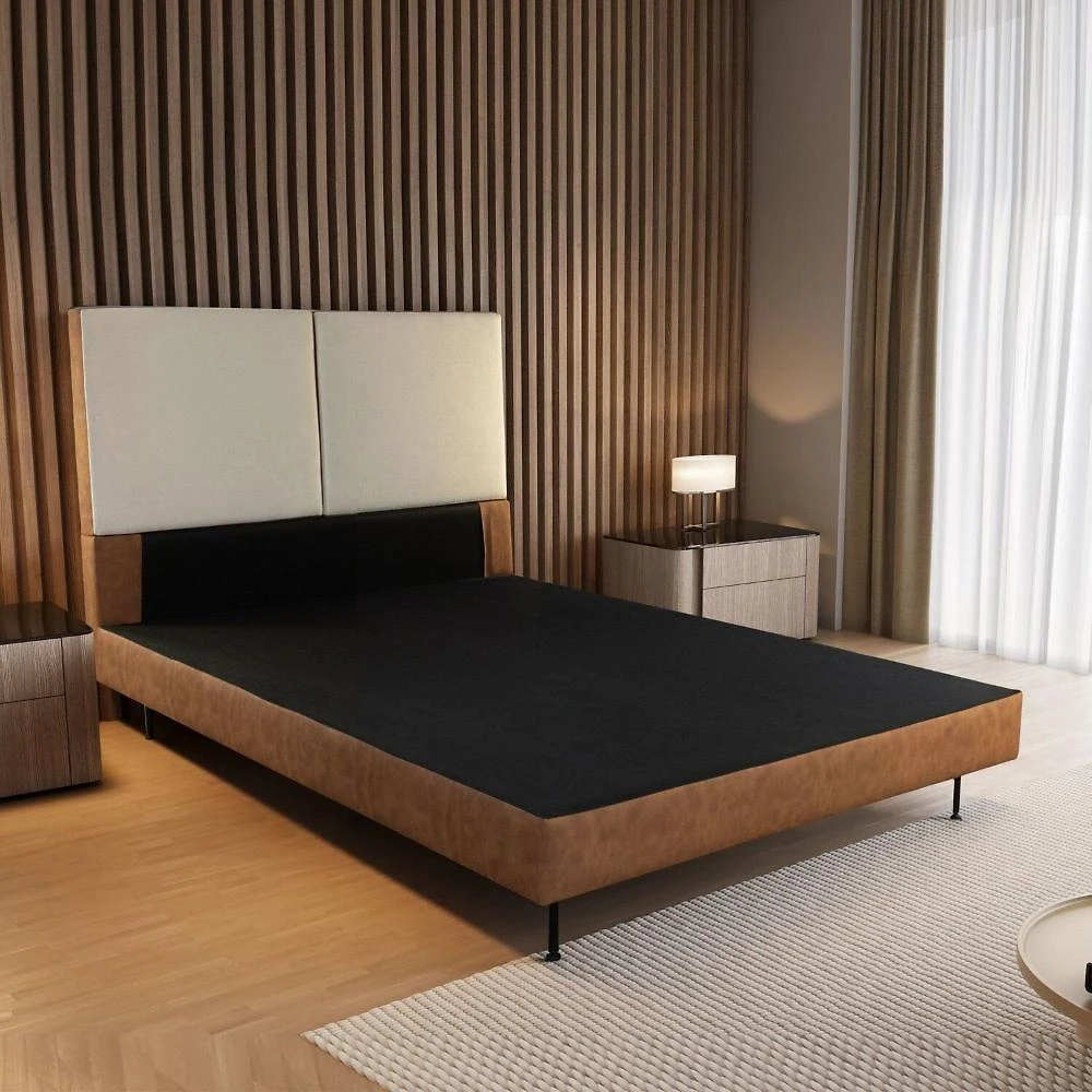Cama Estofada Queen com Estrutura Reforçada e Design Moderno Marte Marrom