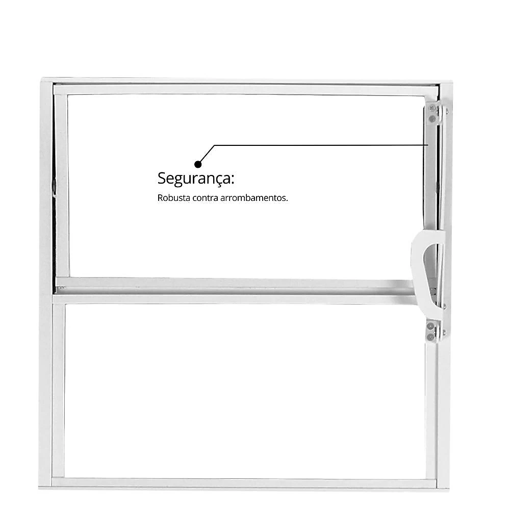 Janela de Alumínio Basculante 40x60cm com 1 Bascula e Vidro Mini Boreal Soft MGM Branco Branco