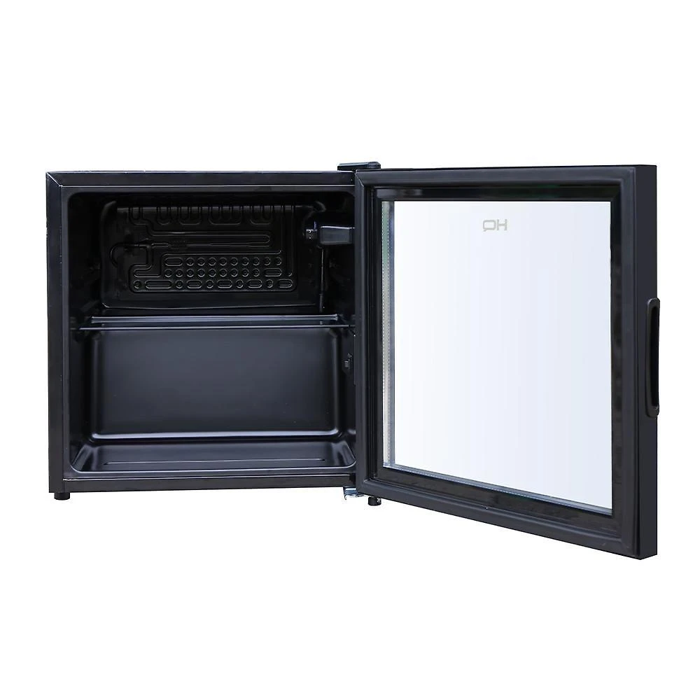 Miniatura Frigobar Expositor Vertical HQ Vidro Duplo 50 Litros Preto HQ-50FBPV 220V