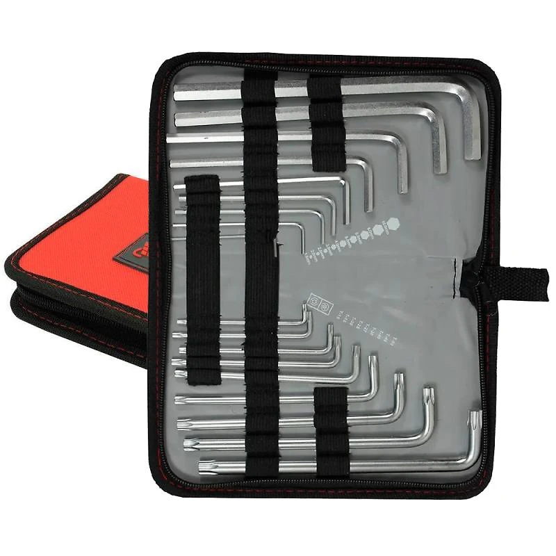 Jogo de Chaves Torx e Allen Hexagonais Longas CRV com 18 Peças MTX