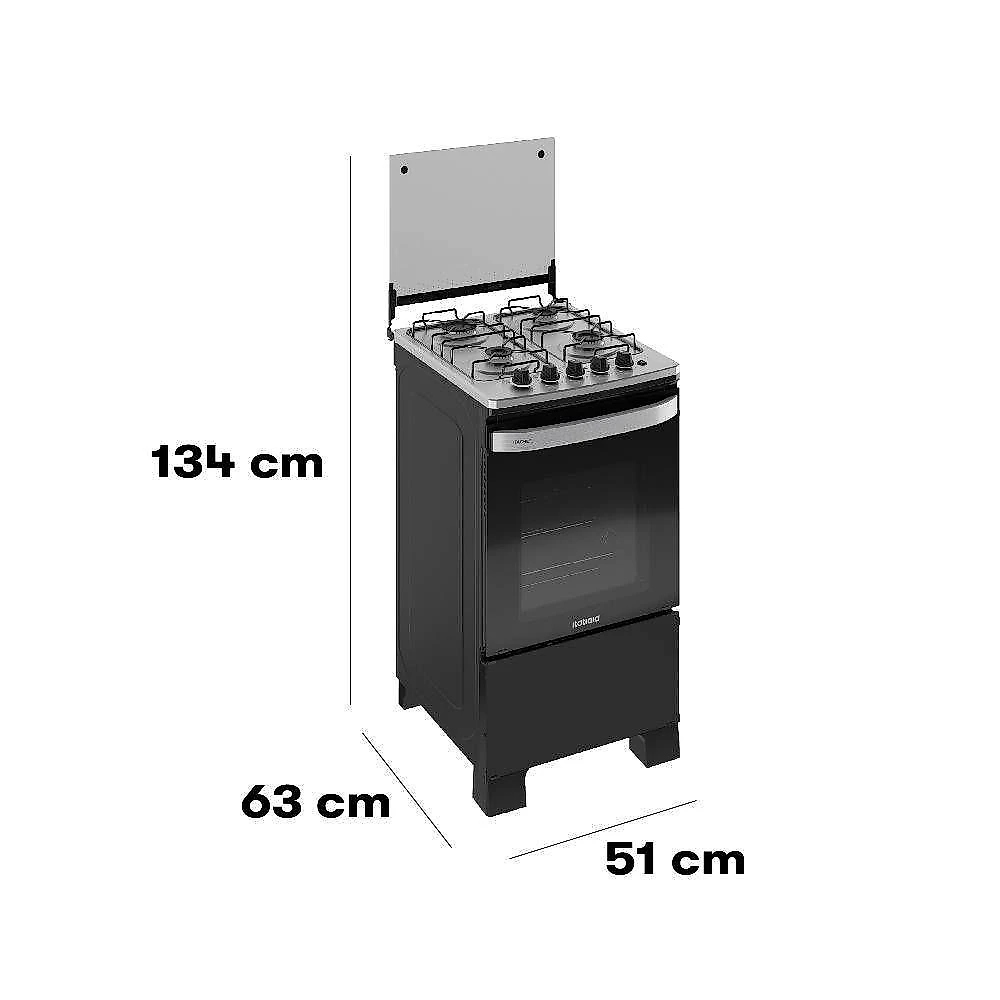 Fogao itatiaia itachef 4 bocas mesa de inox preto bivolt (3700000498)