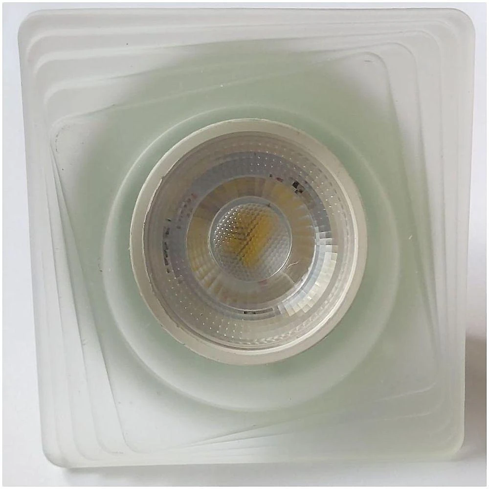 Spot Embutir Branco Quadrado Vidro Com Led 4,8w Led Cor Da Lâmpada 4000k