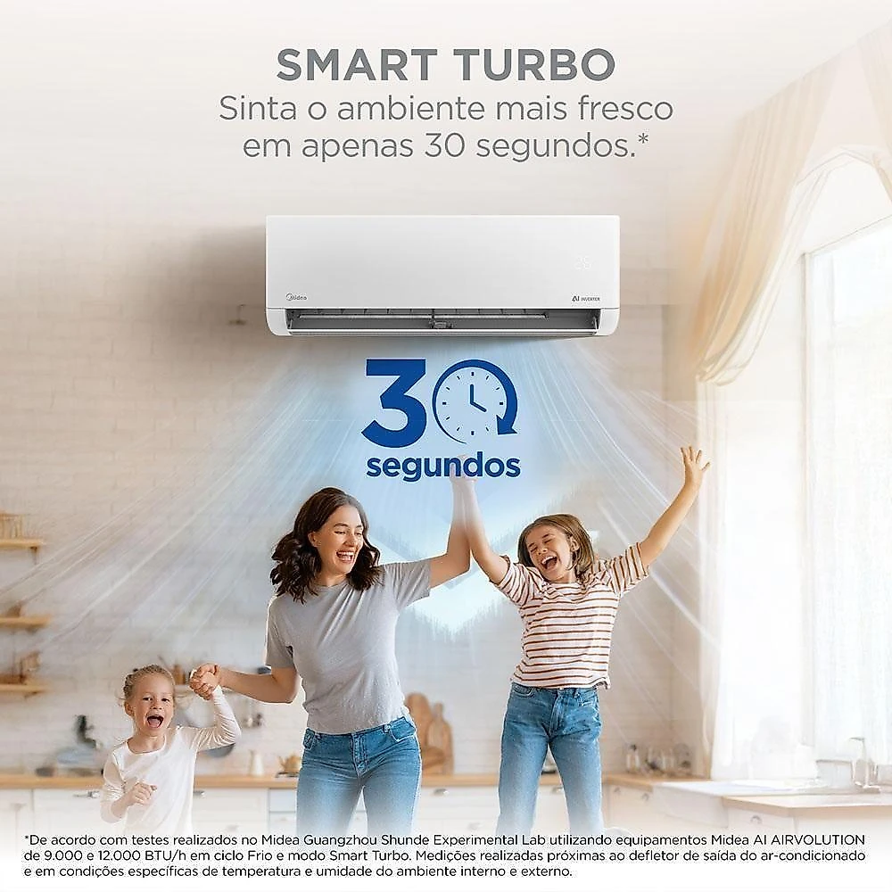 Ar Condicionado Split Midea Hi Wall Inverter AI Airvolution 18.000 Btu/h Frio Monofásico 42EFVCA18M5/38TAVCA18M5 220V