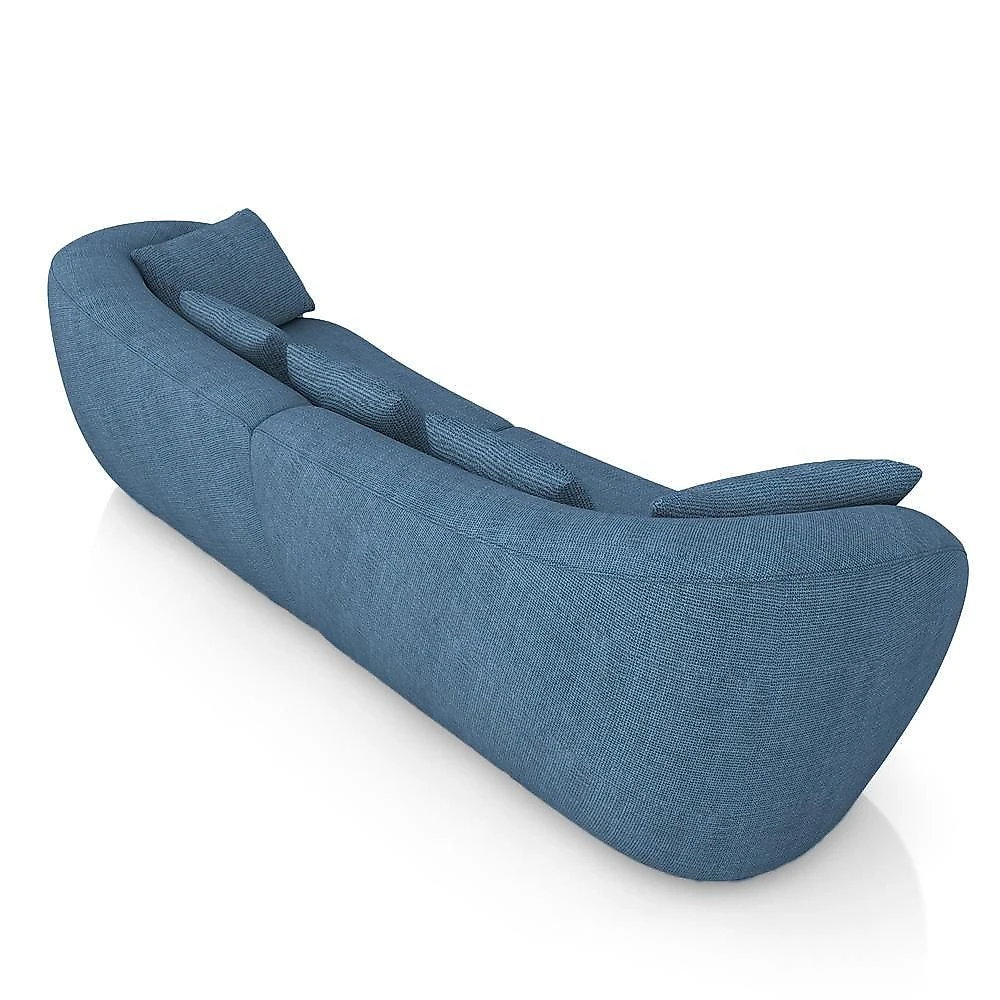 Sofá Diamond G52 Bipartido 232cm Azul em Linho para Sala de Estar Gran Belo
