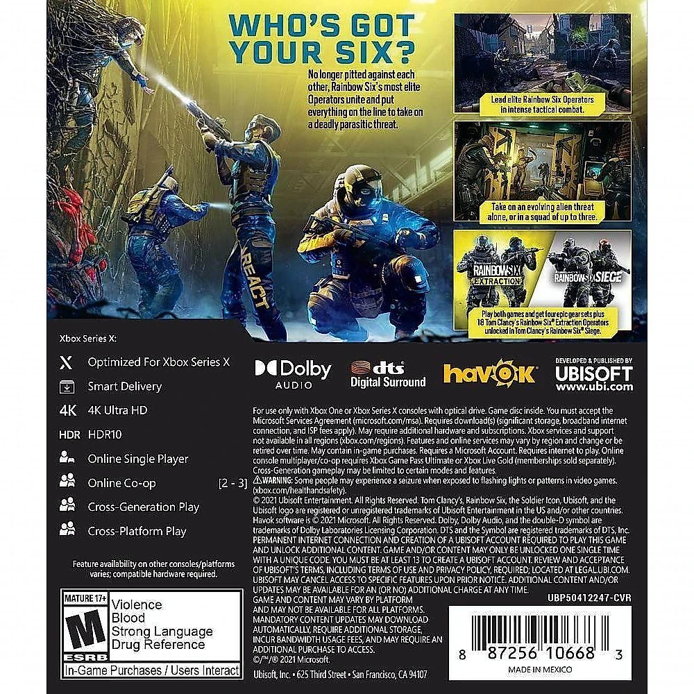 Jogo Tom Clancy?s Rainbow Six Extraction, Xbox Series X