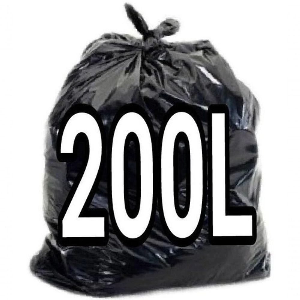 Saco para Lixo 200 Litros Preto Brilhoso Pacote com 100 Unidades Higipack