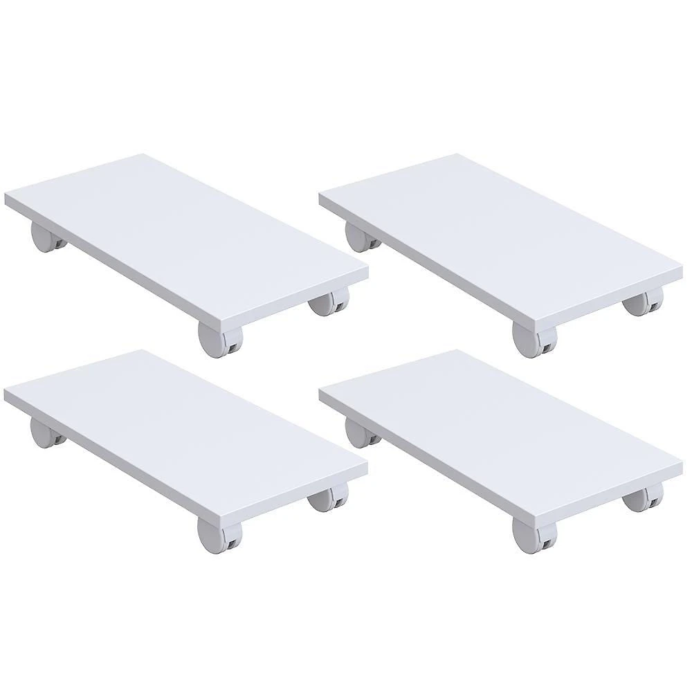 Kit 04 Suportes Para Cpu Com Rodízios Cyber L03 Branco