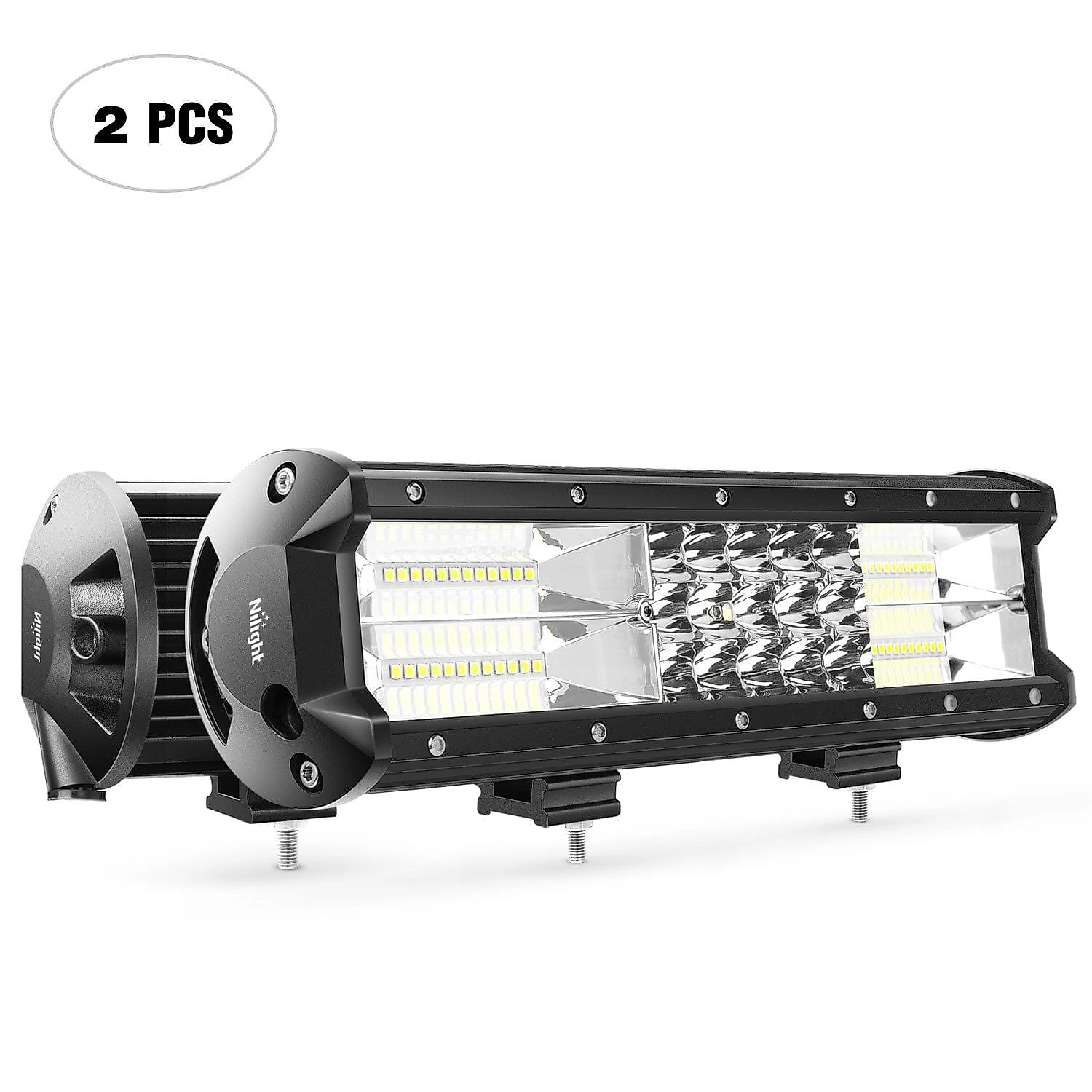 Farol de Milha LED Off Road Nilight 2 Peças 6000K 180W Alumínio Fundido à Prova Dágua