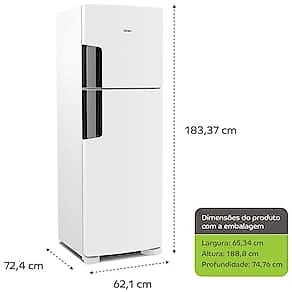 Geladeira Consul Duplex CRM44AB Frost Free 386L com Altura Flex, Função Turbo, Iluminação em LED e Freezer Espaçoso - Branca 110V