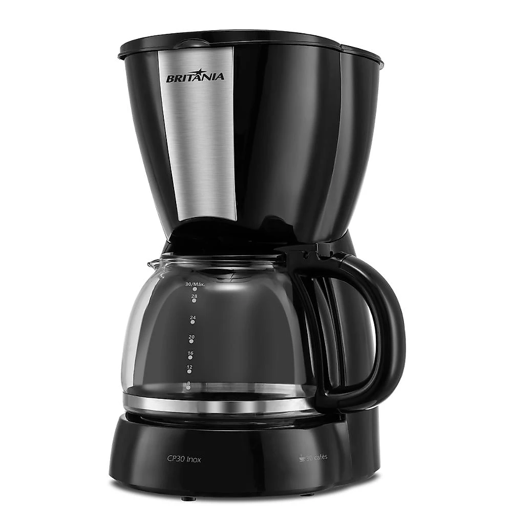 Cafeteira elétrica britânia cp30 acabamento inox cor preta 127v