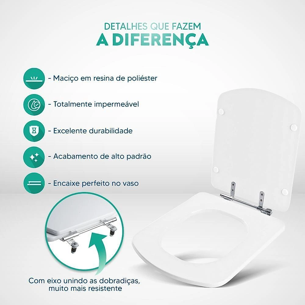 Assento Sanitário Lirio Alongado Resina Plástica Parafusado Convencional Cinza webcontinental-7899983663073