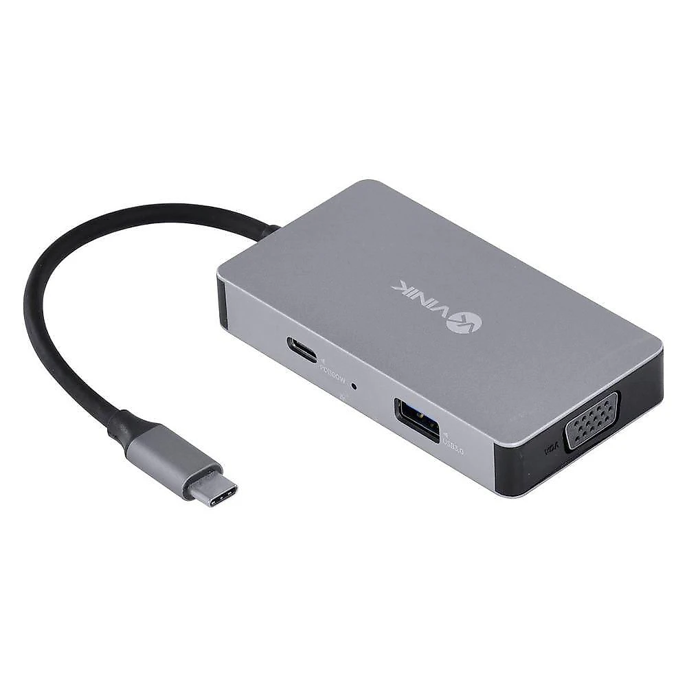 Hub Usb Tipo C 5 em 1 Hc-5vga com 2 Hdmi Vga Usb 3.0 e Power Delivery 60w Vinik