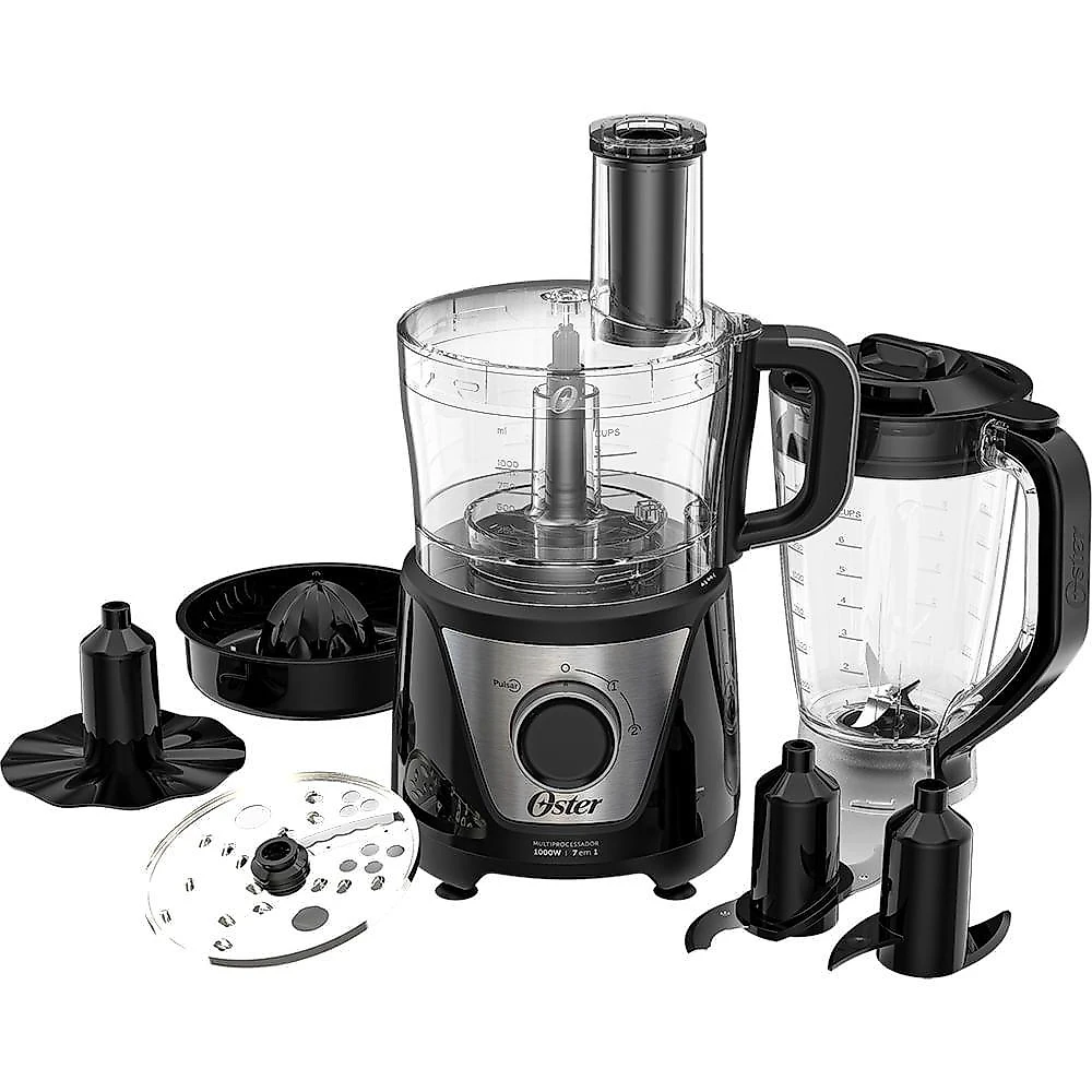 Multiprocessador De Alimentos Black 7 Em 1 Oster 220V