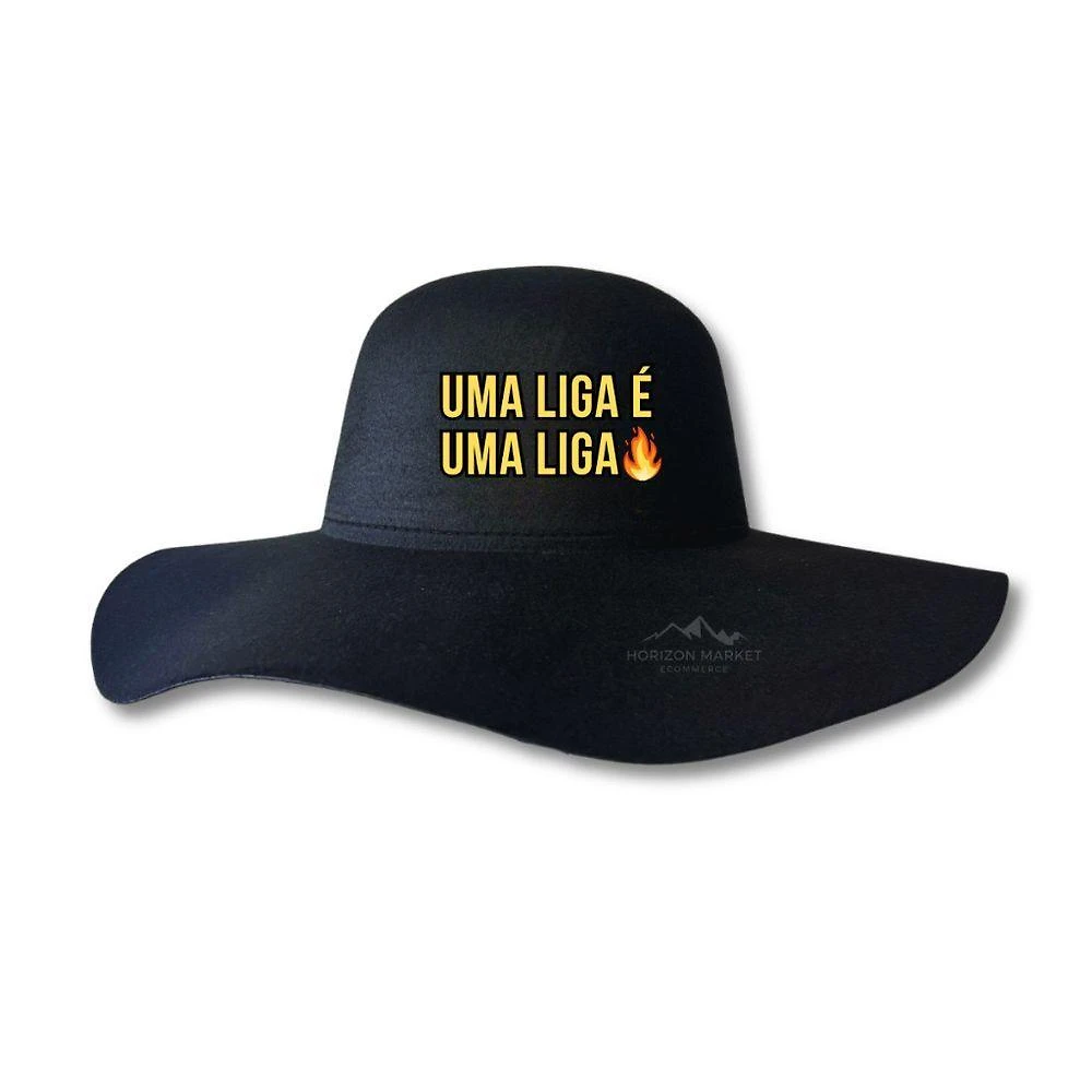 Chapéu OEM uma Liga É uma Liga Feltro 100% Poliéster Aba 9 e 5 cm Preto Adulto
