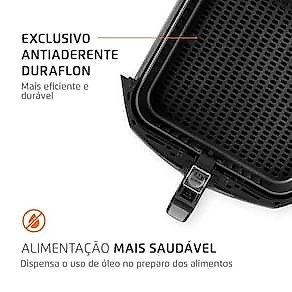 Fritadeira Elétrica Sem Óleo Air Fryer Mondial Mega Family AFN-80-BI 8L Preta/Inox 110V
