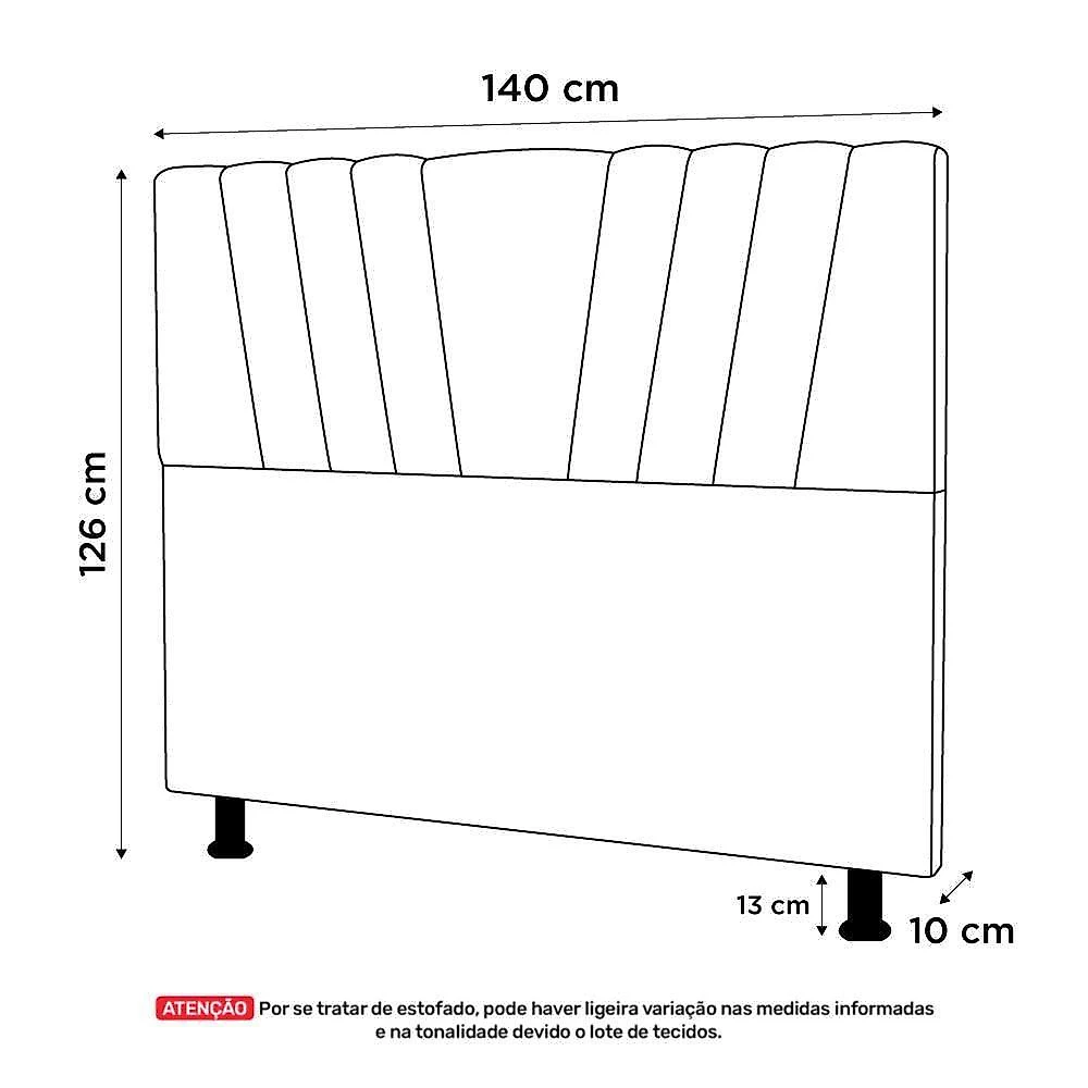 Cabeceira Cama Box Casal Dublin 140cm Suede Terracota - Abmaza